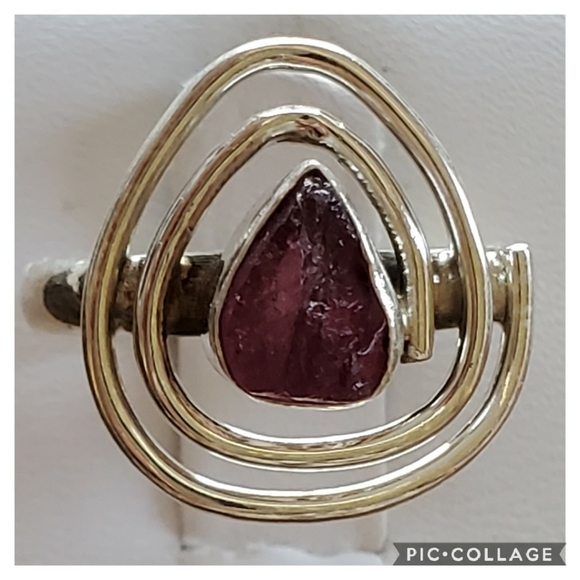 Jewelry - Genuine Rough Rubellite Tourmaline Art Ring 7